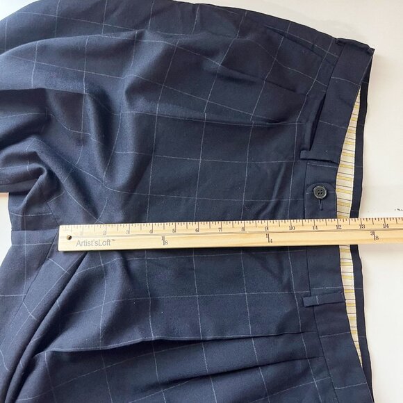 Ermenegildo Zegna Navy Blue Grid Plaid Wool Suit Jacket & Pants - Size 52L - Picture 14 of 15